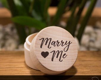 Custom Proposal Ring Box, Wooden Ring Box, Wedding Gift, Ring Bearer Box, Engraved Wooden Box, Custom Names Ring Box, Personalised Ring Box