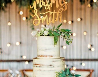 Personalized Wedding Cake Topper, Mr Mrs Topper, Mr And Mrs Smith, Cake Topper, Wedding Cake Decorations, Personalized Cake, Cake Toppers,
