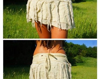 5 colours; Tattered Rag Pixie Mini Skirt (Beige, Brown, Camel)