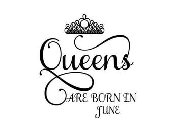 Queens are born in June SVG Crown