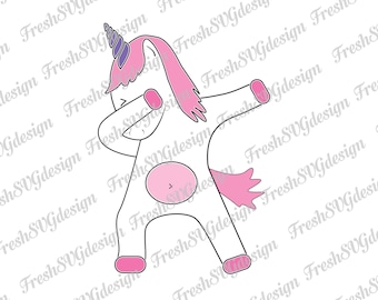 Dabbing Unicorn SVG, Adult Dub T-Shirt, funny unicorn, Silhouette, Clipart, Cricut Files, Shirt Decal, Monogram, Vector, Dabbing Cutting