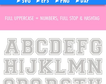 College SVG font, Sports font, Alphabet Letters, svg eps png dxf font, cricut font, Varsity font, svg font, Jersey Font svg