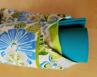 Yoga Bag for Mats, Yoga Tote, Yoga Mat Carrier, Pilates Bag, Mat Tote, Yoga Class, Fully Lined, Zipper Pocket, Pockets, Tropical Flowers