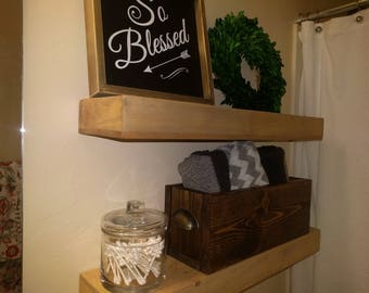 Rustic Farmhouse Decor Bathroom Storage Organization Box