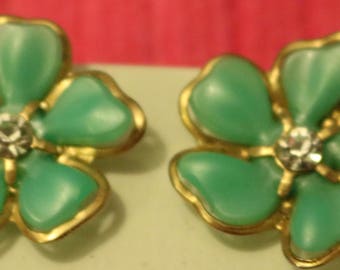 Pearlescent Lucite Screw On Earrings