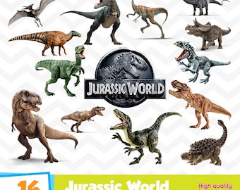 Jurassic World Clipart, Jurassic Park PNG Files, Digital Designs, Party Printables, Dinosaurs Birthday Party, Instant Download, Funny-013