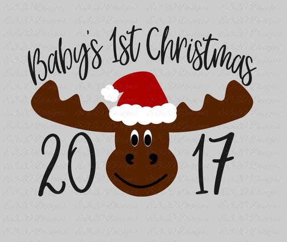 Download Christmas Moose Baby's First Christmas SVG File