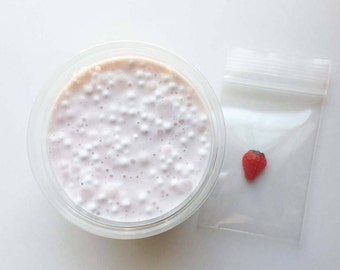 Strawberry Cake Pop Glossy Slime + Random Dessert/Fruit Resin Charms
