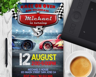 Cars Invitation, Cars 3 Birthday, Cars Party Invite, Lightning Mcqueen Printables, New Cars Movie, Printable Invitations, Cars Race Invites