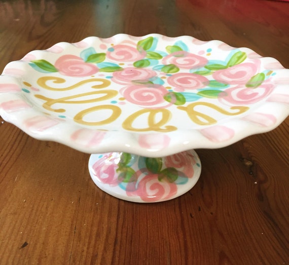 Personalized Cake Stand // Handpainted First Birthday Cupcake Stand or Smash Cake Stand Il_570xn