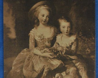 Art Portrait Dauphin Royal Princess France Children Vigee-Lebrun French Antique Postcard Versailles Museum