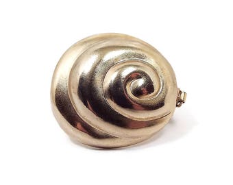 Vintage Scarf Ring Gold Tone Swirl Mid Century 1960s 60s with Locking Clasp