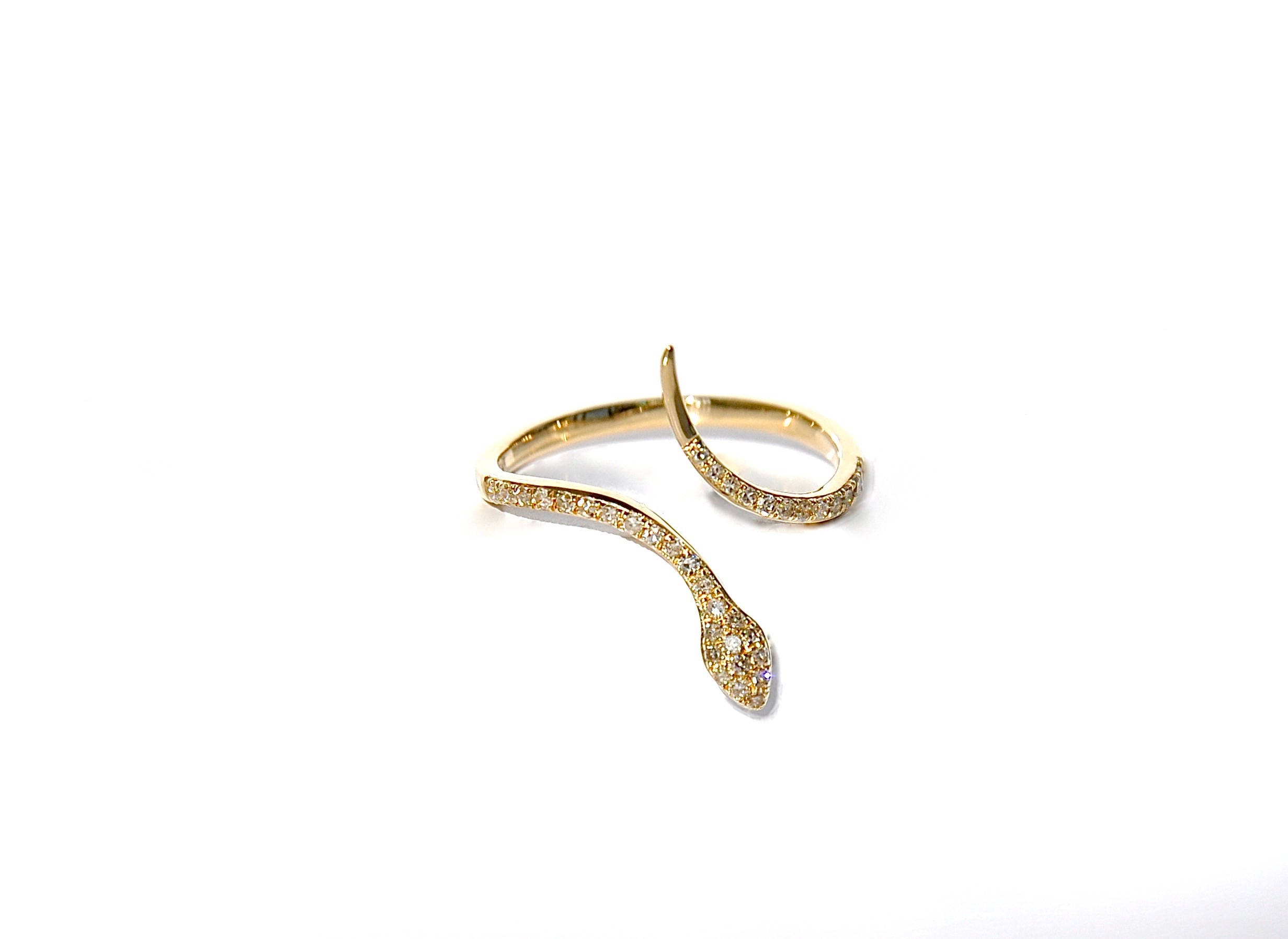 SALE 14k Micro Pave Diamond Snake Ring - Etsy On Sale