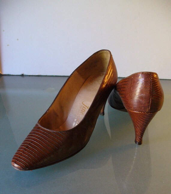 Vintage Finezza Genuine Lizard Skin Heels
