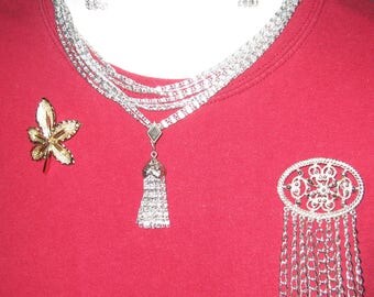 4pc LOT - SARAH COVENTRY Necklace & Earring Set Plus 2 More Pins