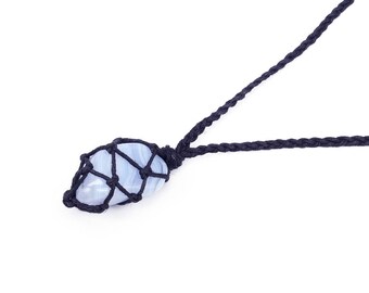 Blue Lace Agate Necklace, Anxiety Necklace, Healing Crystal Jewelry, Healing Crystal Necklace, Blue Lace Agate Jewelry