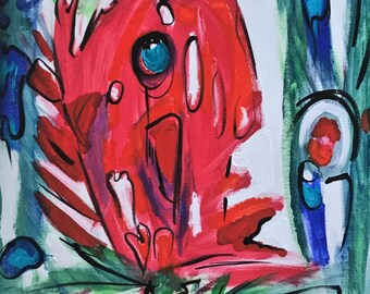 Abstract fish art | Etsy