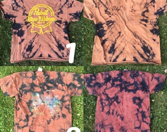 Vintage reclaimed animal tees bleached tie dye