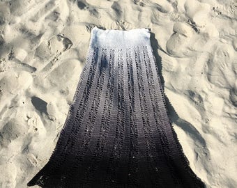 Crochet Pattern mermaid skirt ,pineapple stripes women maxi skirt, beach wedding cover up, DIY photo tutorial, Instant download