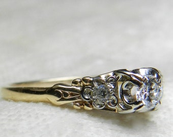 vintage engagement ring 14k art deco vintage engagement ring old european cut transitional cut diamond - Old Wedding Rings vintage engagement ring 14k art deco vintage engagement ring old european cut transitional cut diamond - Old Wedding Rings
