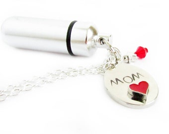 Cremation Necklace, Ashes Necklace, Remembrance Necklace, Personalized Memorial Jewelry, Urn Mom Necklace, Cremains Jewelry, Urn Locket
