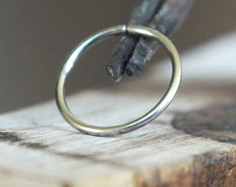 22 Gauge 316L Stainless Steel Thin Nose Ring, Endless Catchless Nose Ring Hoop, You Choose the Diameter - 6mm, 7mm, 8mm, 9mm