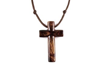 Wooden Cross Necklace Wooden Cross Pendant Mens Cross