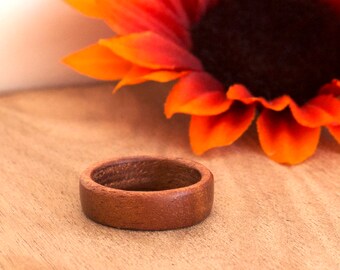 Wooden Ring, Wood Ring, Mahogany Ring, Wooden Wedding Ring, Woodland Wedding Ring, Red Mahogany Ring, 5th Anniversary Ring