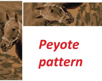 Gift\for\horse lover horse jewelry pattern horse pattern brown horse bracelet patterns for women Peyote Stitch Bead Supply bead graph design