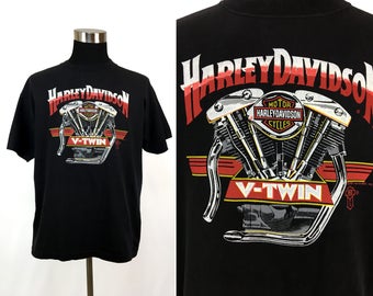Vintage 1987 HARLEY DAVIDSON Shovelhead V-Twin T-Shirt XL // Motorcycle // Biker // Eagle // Chopper // Easy Rider // Dad // 80s // RareAF