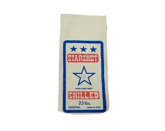Canvas Lead Shot Bag Red White Blue Wine Bag July 4th Party BBQ Gift Magnum Ammo Fabric Starshot Man Cave Bar Hunting Art Decor DIY Crafts