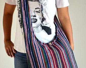 Woven Bag Hippie Crossbody Messenger Bag Boho Hobo Bag Tribal Bag Cotton Handbags Purse NW9