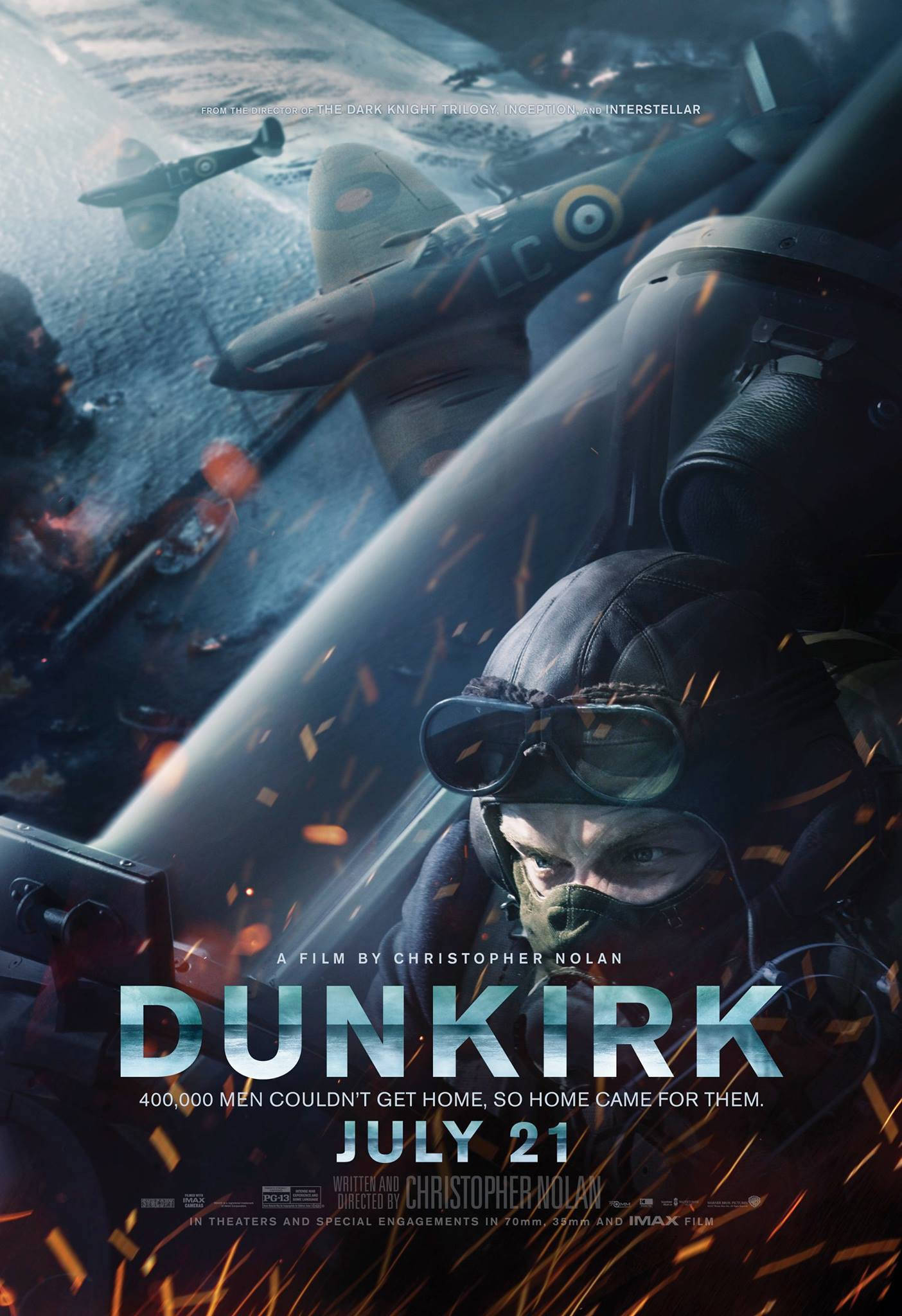 Dunkirk Movie Poster Pilot Art Christopher Nolan 2017 Film