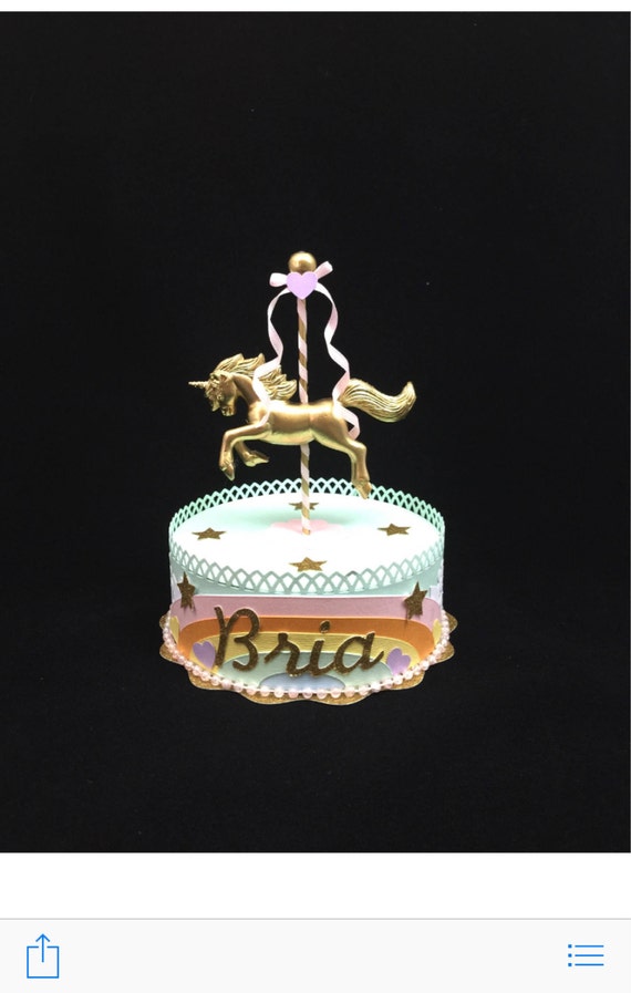 rainbow unicorn cake topper