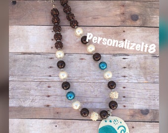 Moanas Necklace, Heart of Te Fiti Necklace, Heart of Te Fiti Bubblegum Necklace, Moana Bubblegum Necklace, Heart of Tefiti chunky necklace