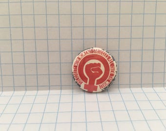 feminist pin, activist, 1" Pinback Button, female symbol pin