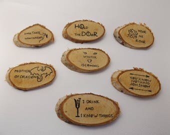Game Of Thrones Inspired Wedding Favor. Unique Party Favor. Game Of Thrones Magnet. Game Of Thrones Decor. Stark. Jon Snow. Mother of Dragon