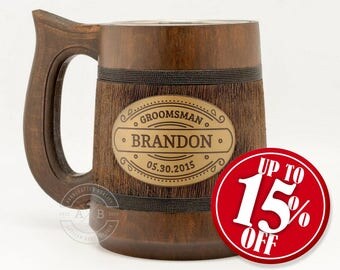 Personalized groomsmen gift 23oz Custom stein Groomsmen gifts Personalized tankard Best man gifts Best Groomsmen Gift Ideas Will you be my