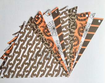 souris-citrouille-araignee-orange-noir-argente-dore bat Halloween paper Garland