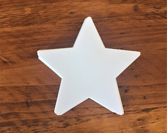 Large White Star Die Cuts (4" wide), White Star Cutouts, All Purpose Paper Stars, Star Decor, White Paper Stars