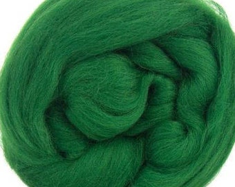 Merino Wool Combed Top/Roving - Forest Green