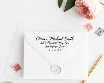Custom Return Address Stamp, Self Ink Return Address Stamp, Personalized Address Stamp, Calligraphy Address Stamp Return Address Stamp No34