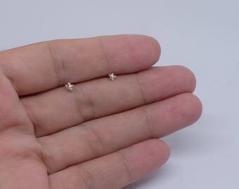 Tiny Star Stud Earrings , Minimalist Earring, Unisex Studs, Tiny Jewelry, Shaped Earrings
