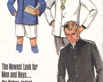 Vintage 1960's Sewing Pattern Butterick 5078 Men's Nehru Jacket The Beatles C 40" Ultra Rare