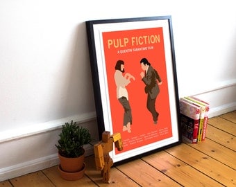 Pulp Fiction / Pulp Fiction Movie Poster / Wall Art / Minimalist Movie Poster / Dance Scene / Film Poster print / Pulp Fiction Print