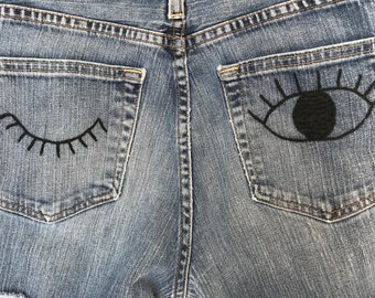 Gap recycled demin cut off shorts - Hand embroidered back pockets - size 6