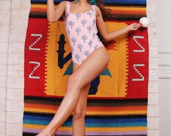 Cactus Pink One piece swimsuit women Bathing suits women one piece Sexy bikini set swimming suit Open back Cheeky Bachelorette Bridal Pink