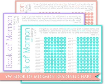 lds reading chart etsy book of mormon 6 month reading chart