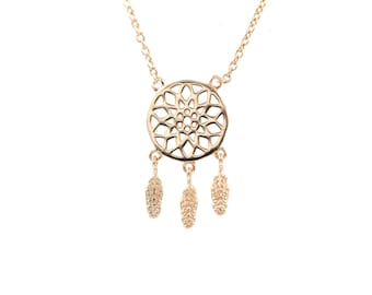 Dream Catcher Necklace in Silver or Gold Plated