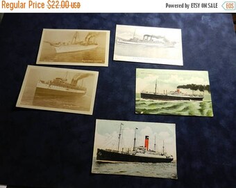 Summer Sale 5 Vintage Cruise Ship Passager Ship Postcards